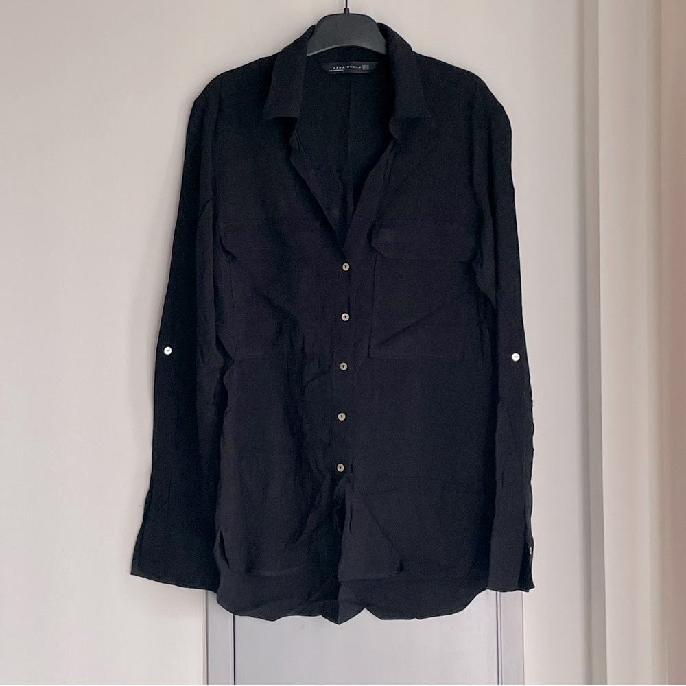 ZARA Black Long Sleeve Blouse